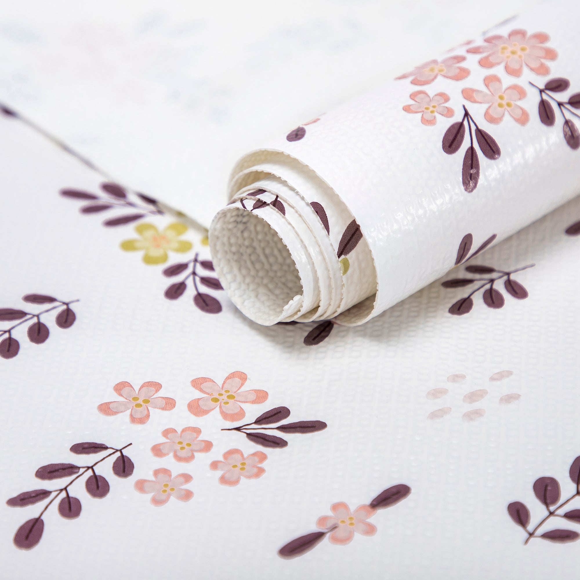 RAY STAR Purple Flower Design Grip Shelf Liner Non Adhesive, Strong Grip Bottom, Easy Clean Kitchen Drawer, Cabinet, Cupboard Dresser Protector Cover, Non Slip Mat