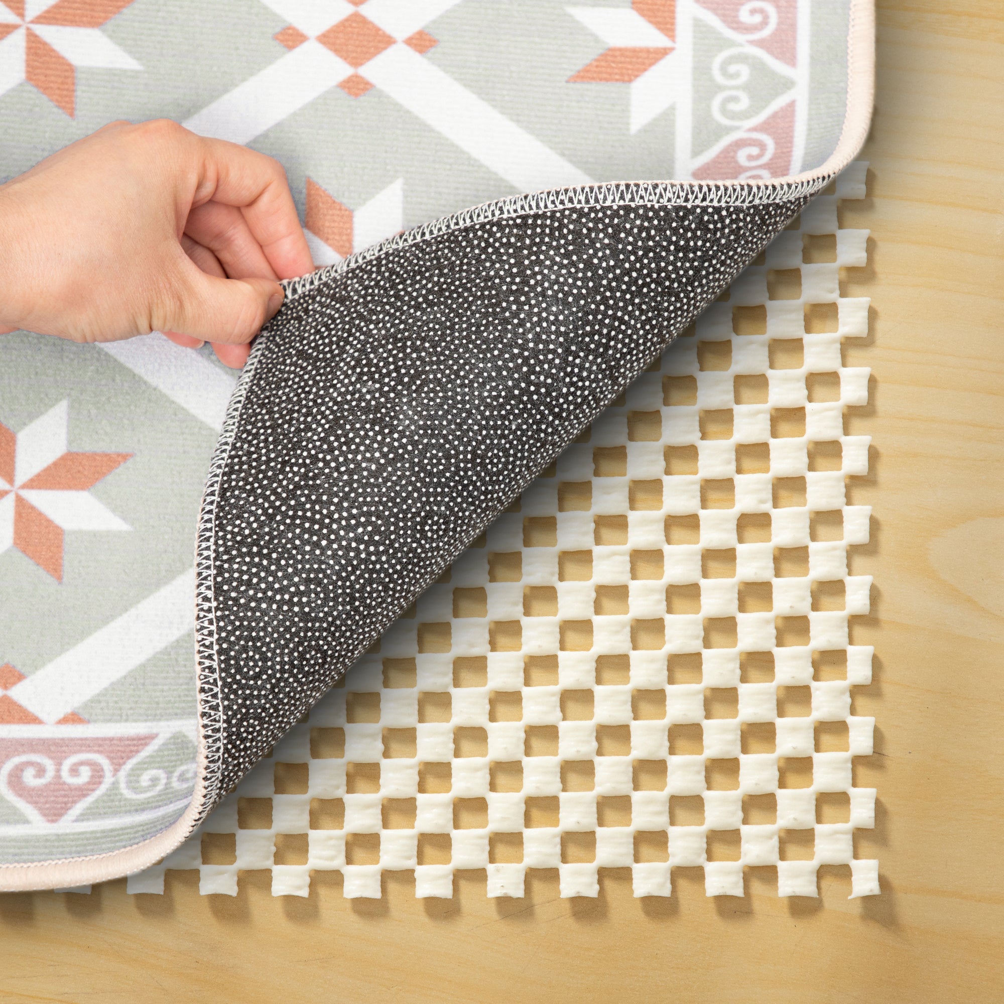 Non-Slip Rug Pad Gripper R Type Grip Beige