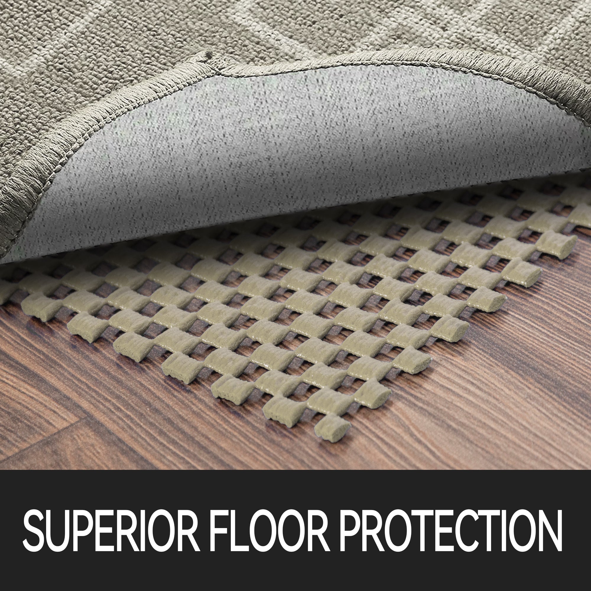 Non-Slip Rug Pad Gripper R Type Grip Light Brown