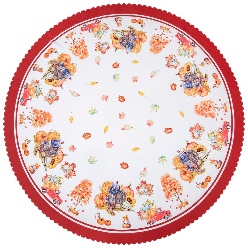 Christmas Luxury Feast Polyester Tablecloth Vinyl Surface with Flannel Backing Oilcloth Waterproof holiday