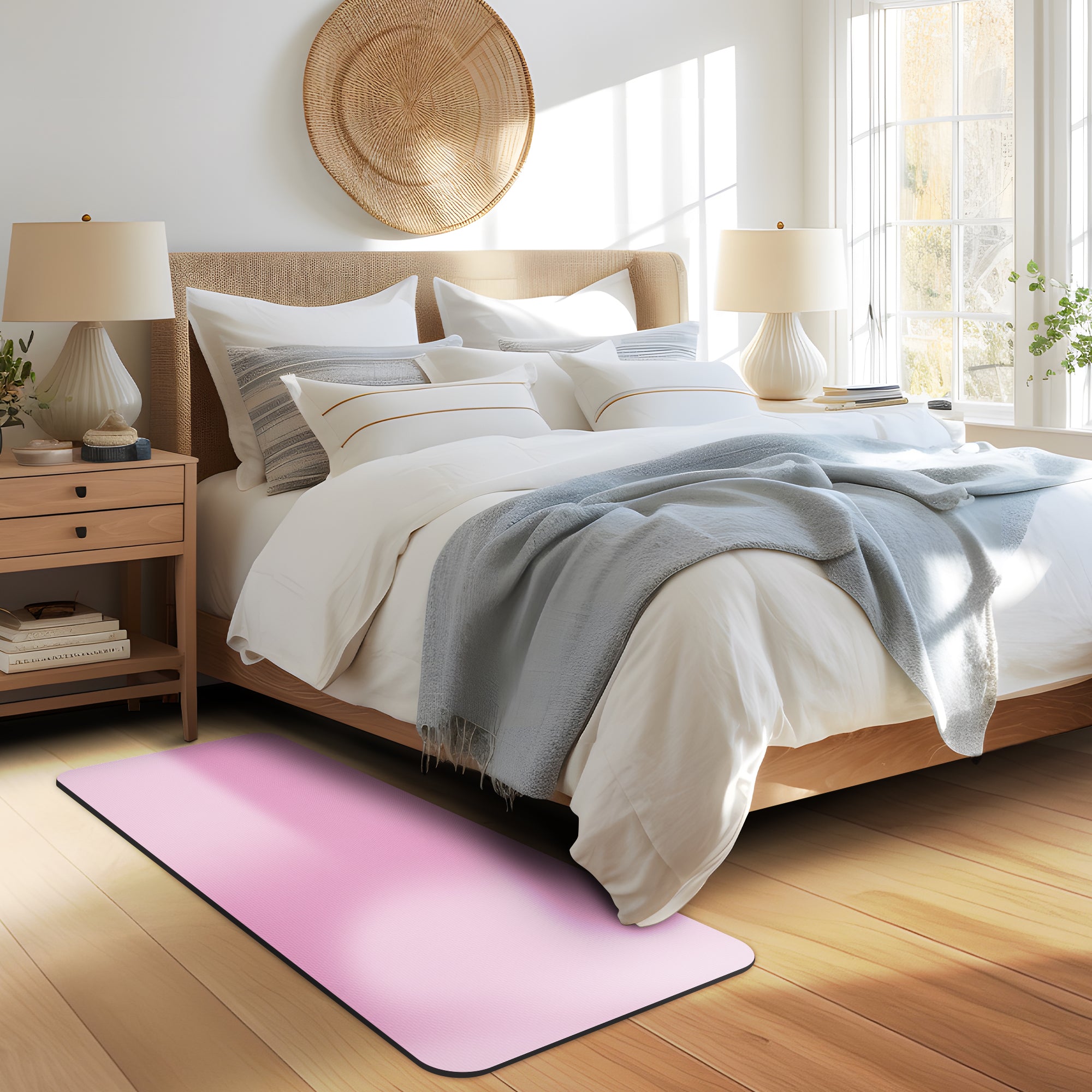 RAY STAR Pink Non-slip Vinyl Rugs High Density Cushion Extra Comfort