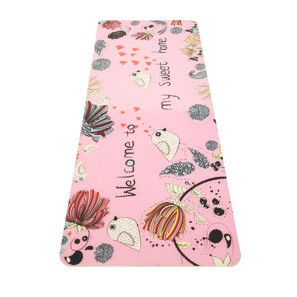 RAY STAR Pink Bird & Forest Design Non-slip Vinyl Rugs High Density Cushion Extra Comfort