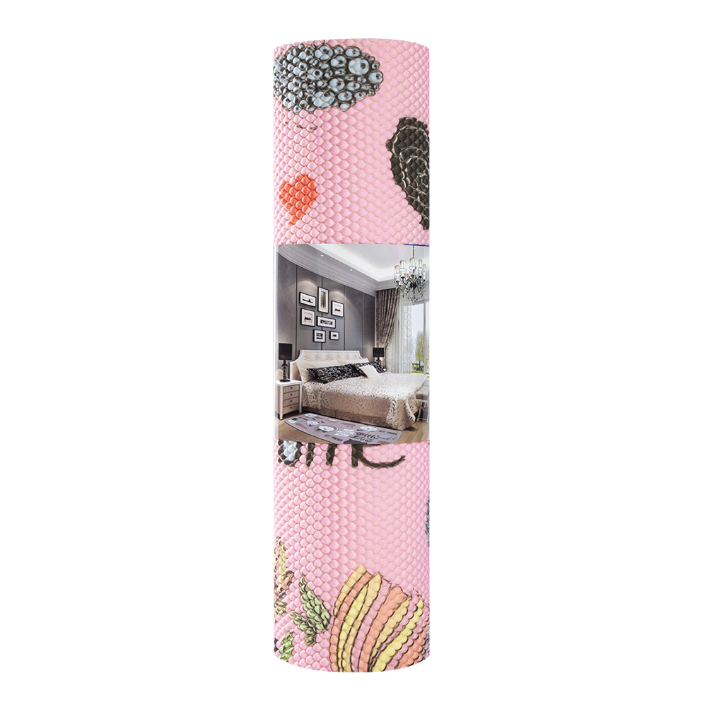 RAY STAR Pink Bird & Forest Design Non-slip Vinyl Rugs High Density Cushion Extra Comfort