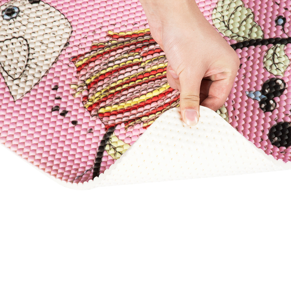 RAY STAR Pink Bird & Forest Design Non-slip Vinyl Rugs High Density Cushion Extra Comfort