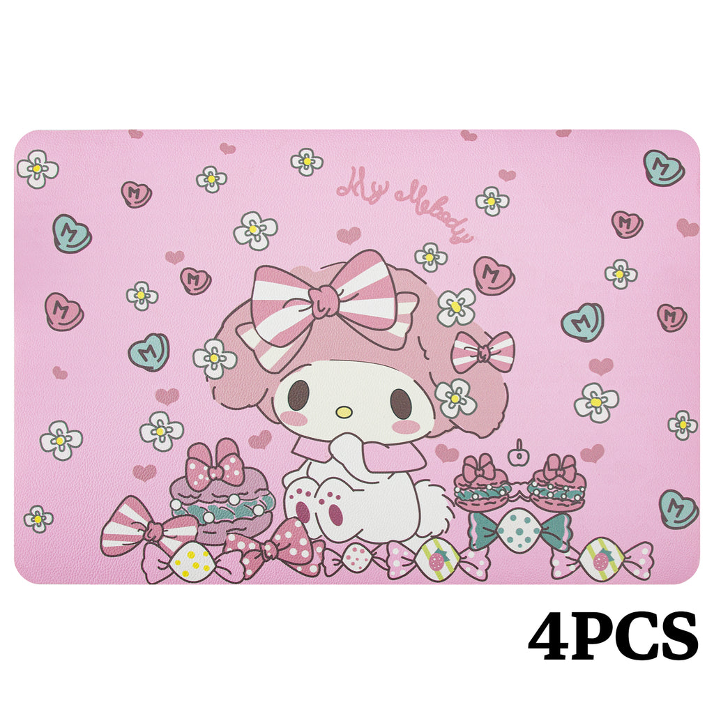 RAY STAR Set of 4 Foam Placemat Melody Kawaii Foam Placemats Set of 4