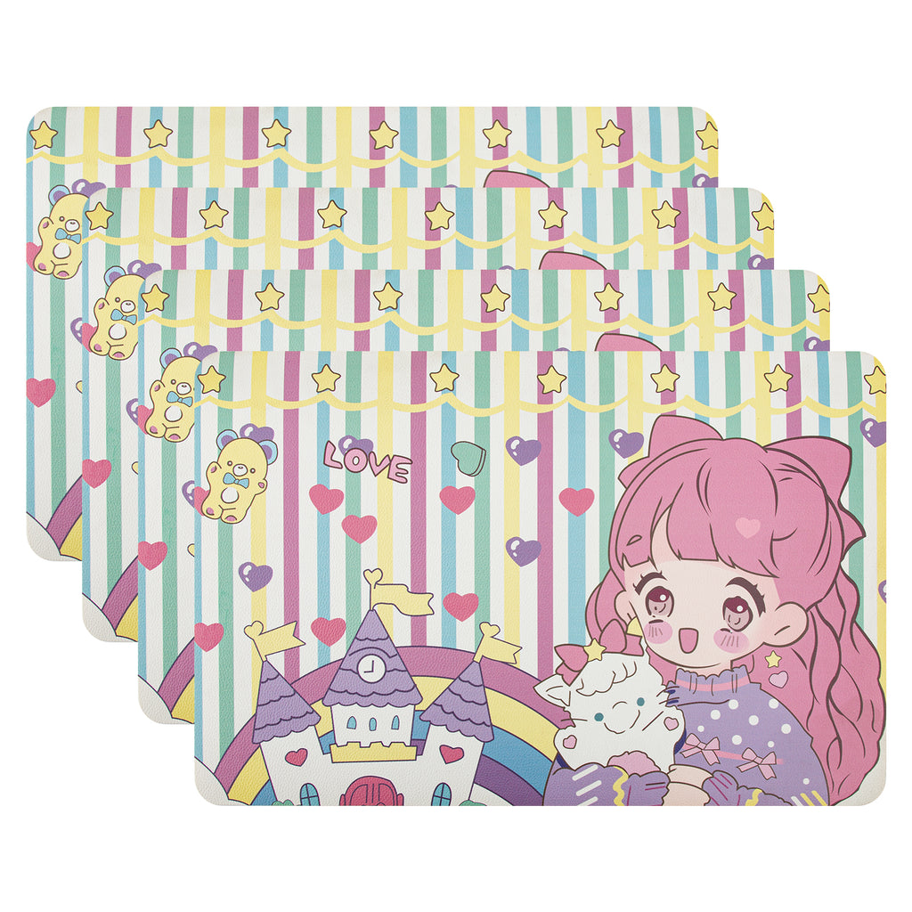 RAY STAR Set of 4 Foam Placemat Memory Cute Fairycore Table Decor for Teens & Cute Aesthetic Lovers