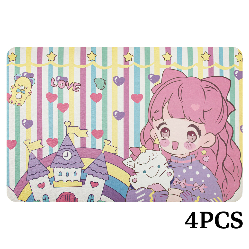 RAY STAR Set of 4 Foam Placemat Memory Cute Fairycore Table Decor for Teens & Cute Aesthetic Lovers