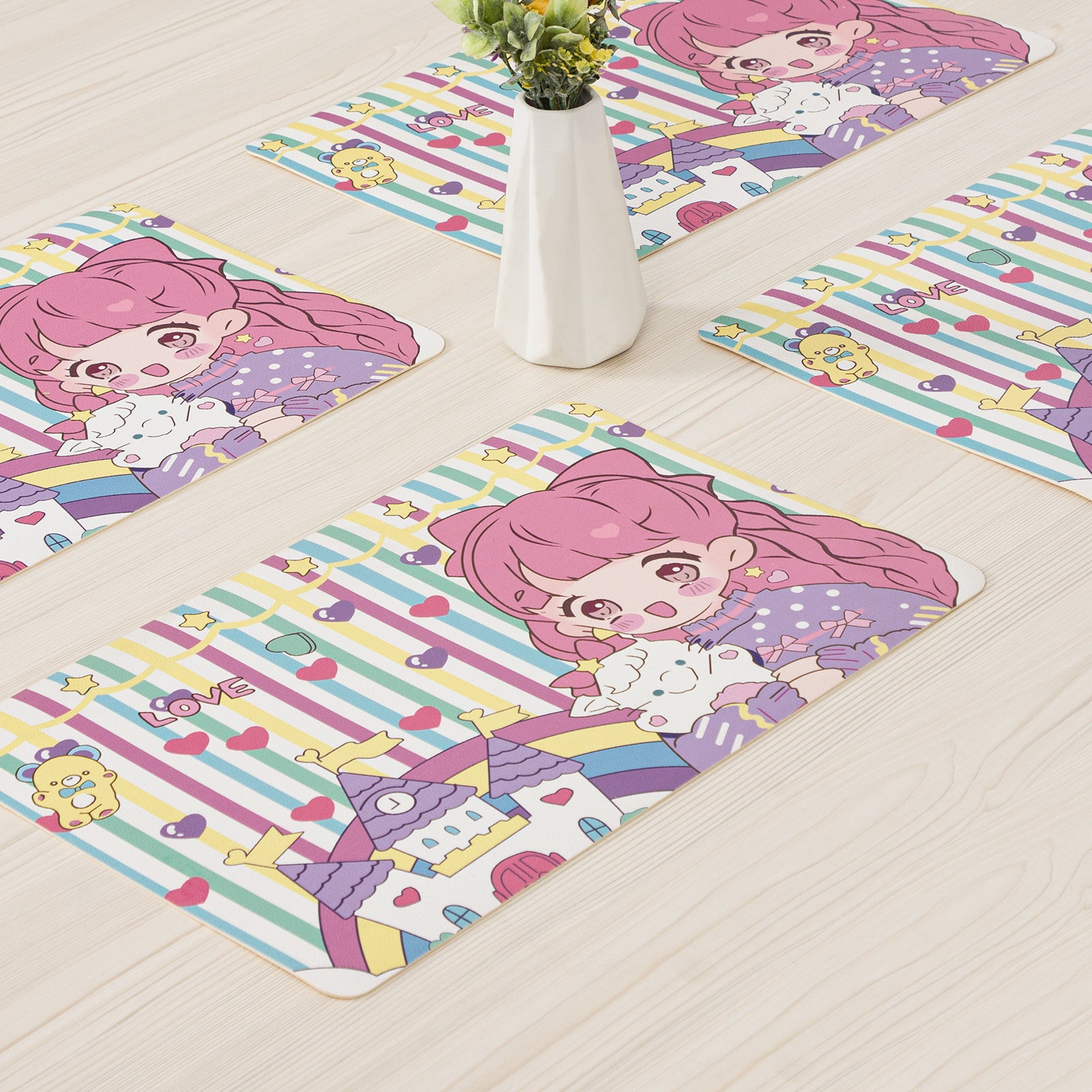 RAY STAR Set of 4 Foam Placemat Memory Cute Fairycore Table Decor for Teens & Cute Aesthetic Lovers