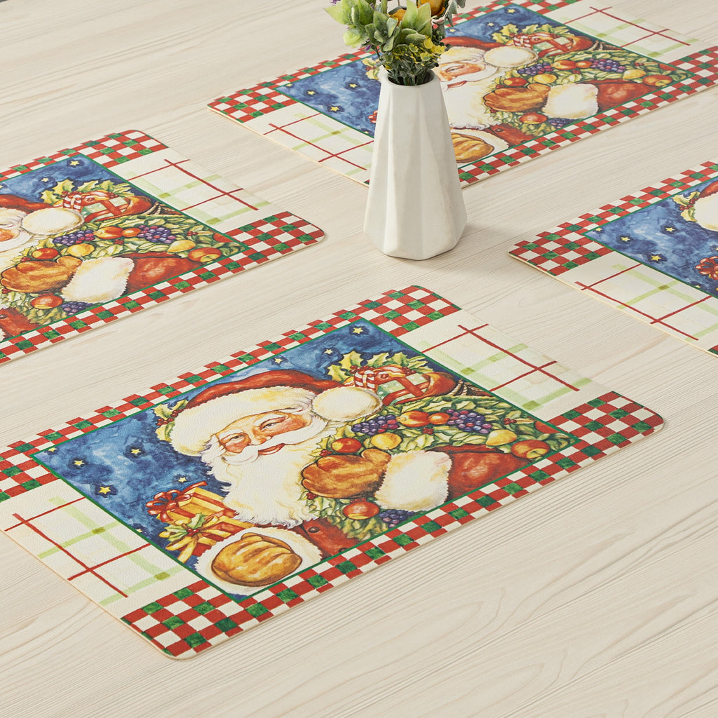 RAY STAR Set of 4 Foam Placemat Santa Claus Christmas