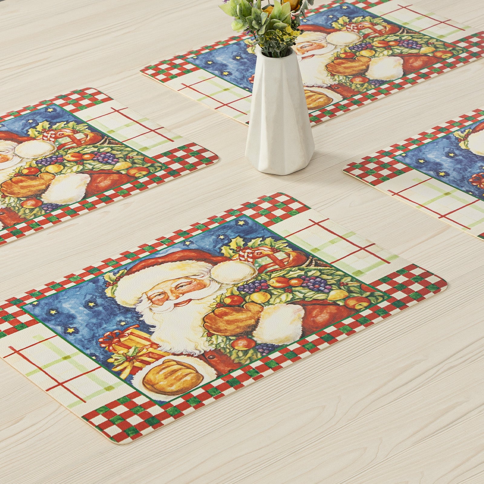 RAY STAR Set of 4 Foam Placemat Santa Claus Christmas