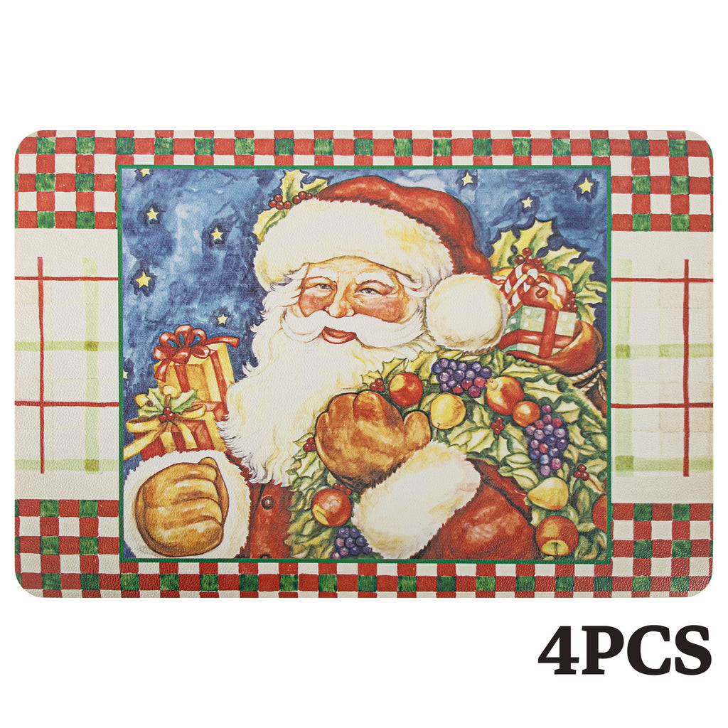 RAY STAR Set of 4 Foam Placemat Santa Claus Christmas