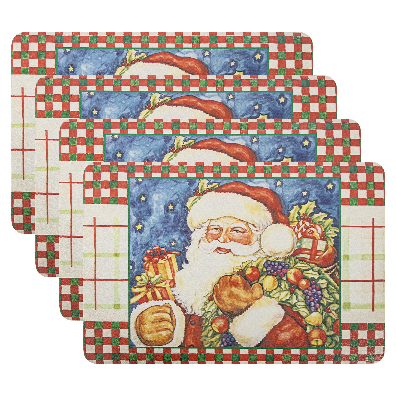 RAY STAR Set of 4 Foam Placemat Santa Claus Christmas
