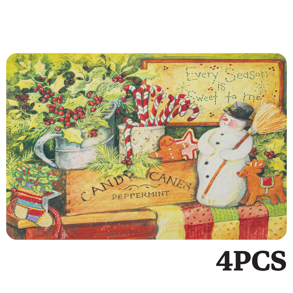RAY STAR Set of 4 Foam Placemat Vintage Christmas Sweet Season