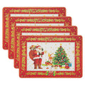 RAY STAR Set of 4 Foam Placemat Classic Santa Christmas