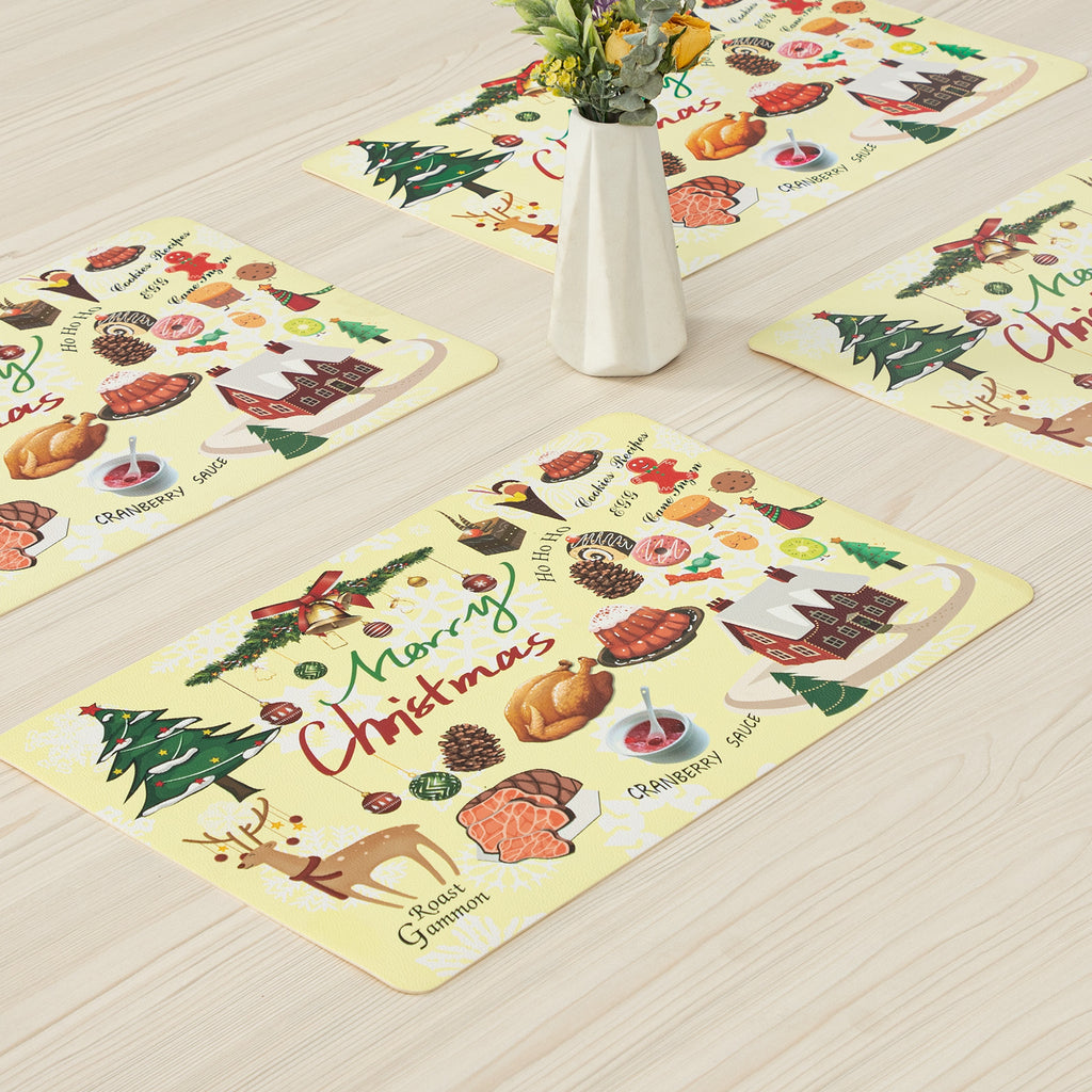 RAY STAR Set of 4 Foam Placemat Christmas Feast