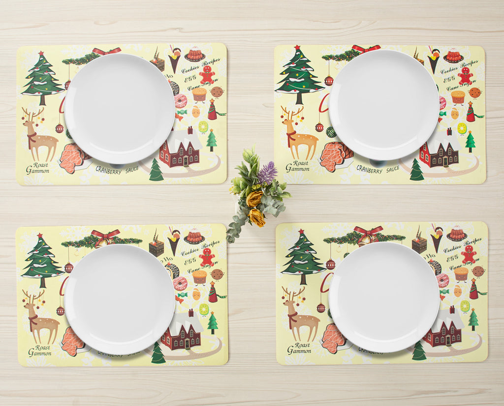 RAY STAR Set of 4 Foam Placemat Christmas Feast