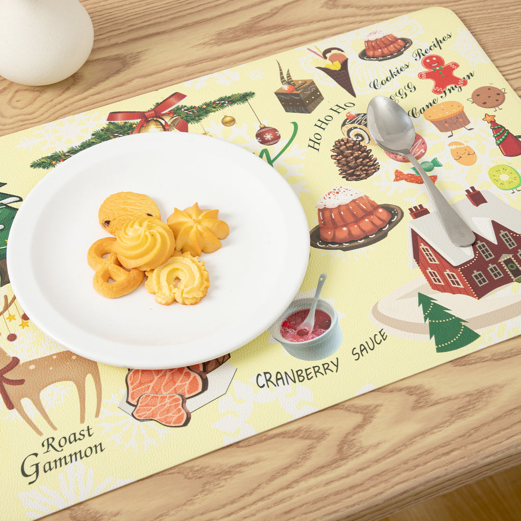 RAY STAR Set of 4 Foam Placemat Christmas Feast