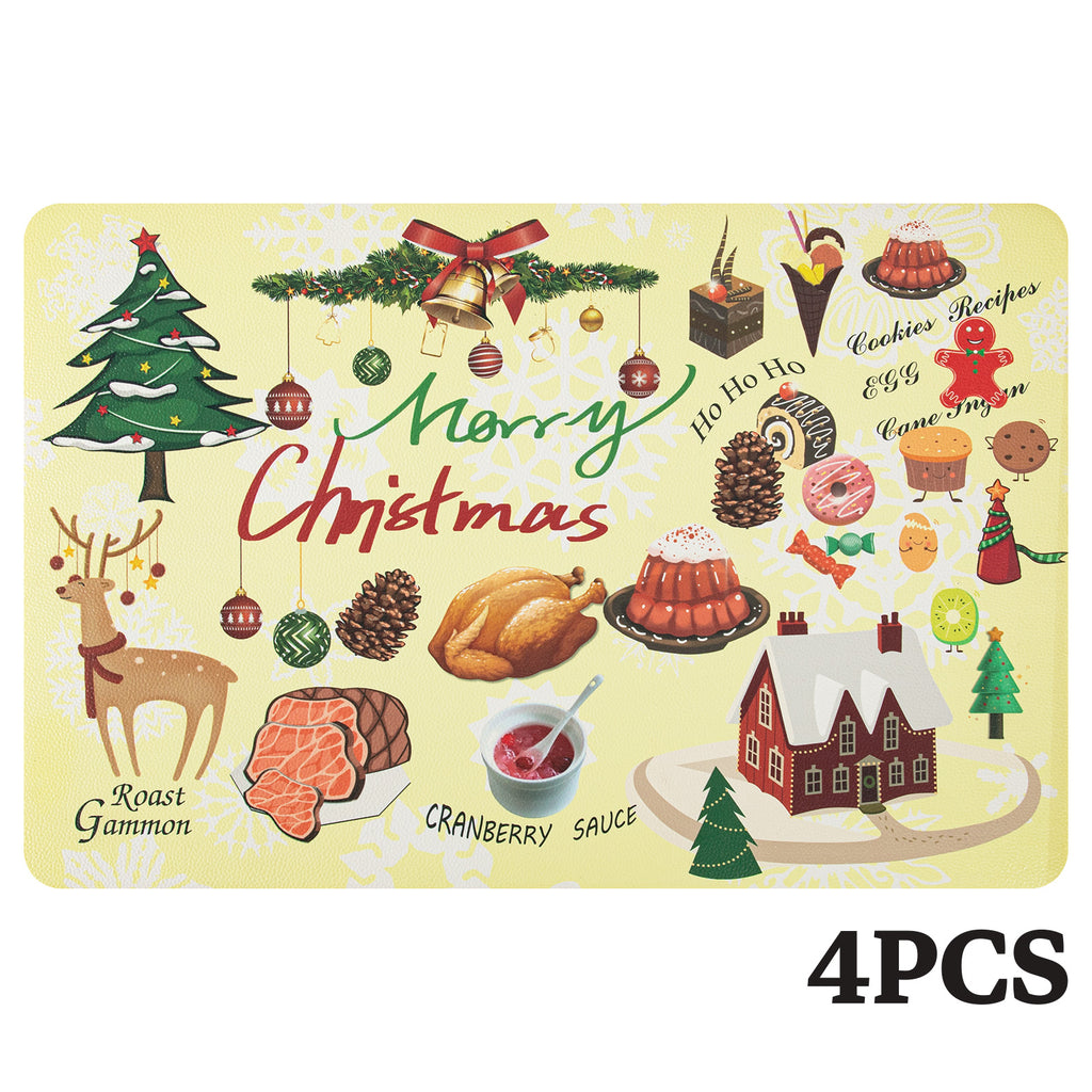 RAY STAR Set of 4 Foam Placemat Christmas Feast