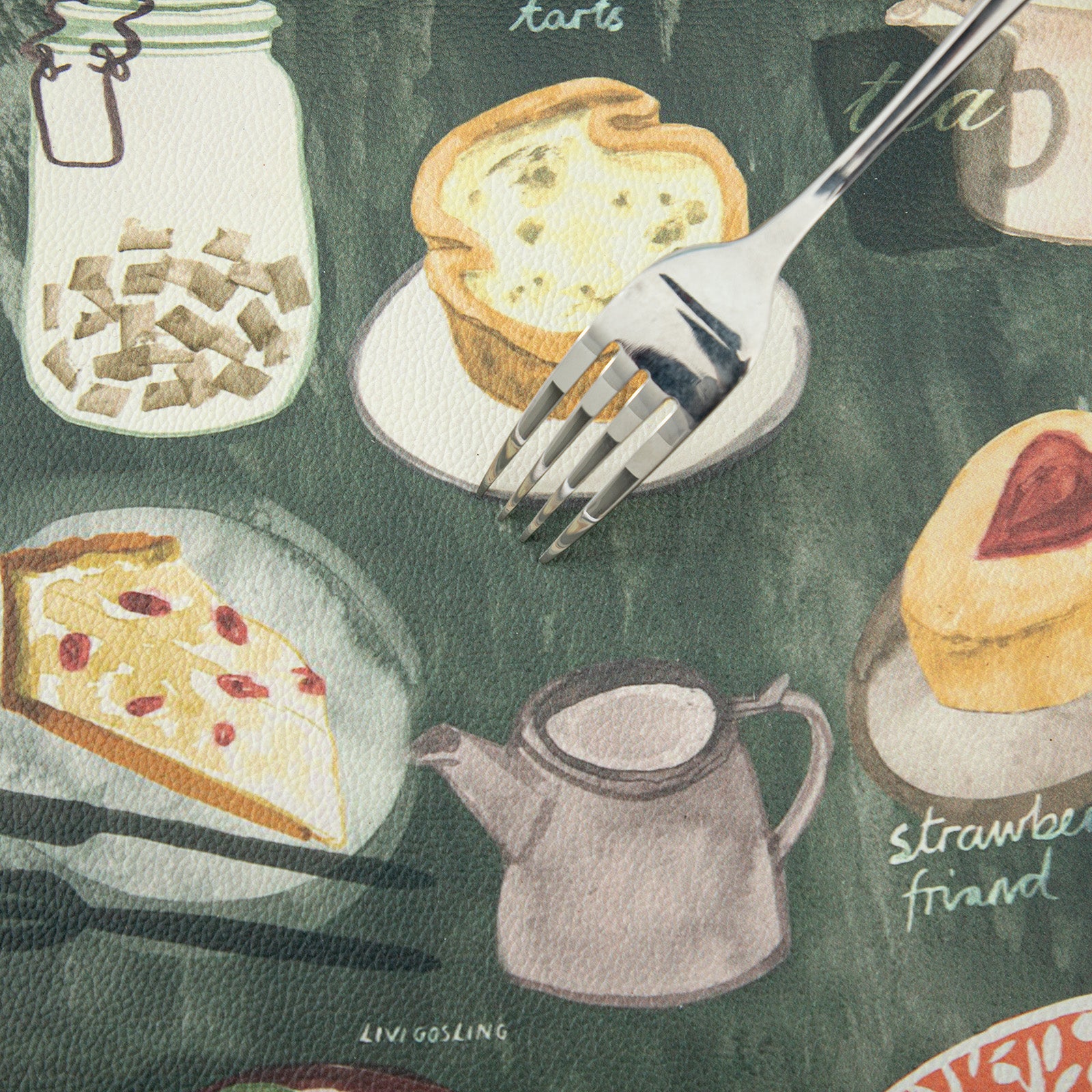 RAY STAR Set of 4 Foam Placemat Café-Style Savory & Sweet