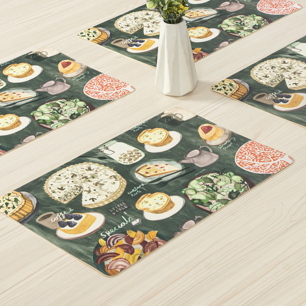 RAY STAR Set of 4 Foam Placemat Café-Style Savory & Sweet