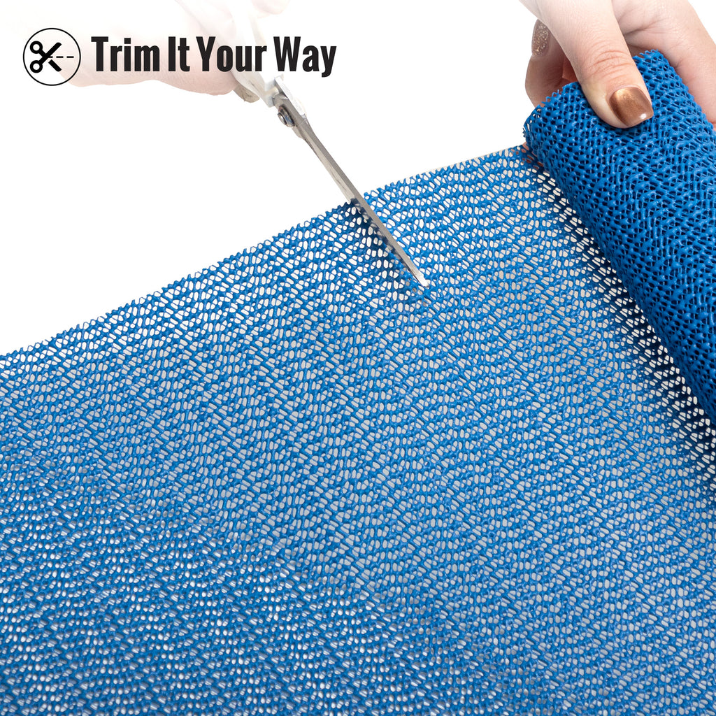 RAY STAR Blue Drawer and Shelf Liner, Strong Grip, Non Adhesive Easiest Install Mat, for Kitchen Cabinets, Drawers, Cupboards and Bathroom Shelves