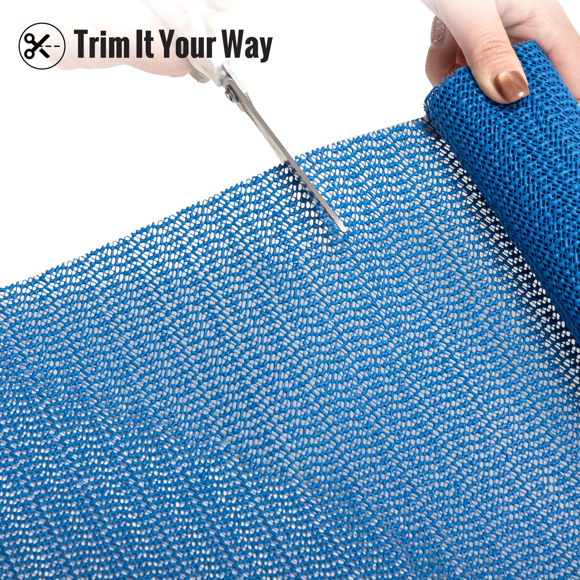RAY STAR Blue Drawer and Shelf Liner, Strong Grip, Non Adhesive Easiest Install Mat, for Kitchen Cabinets, Drawers, Cupboards and Bathroom Shelves