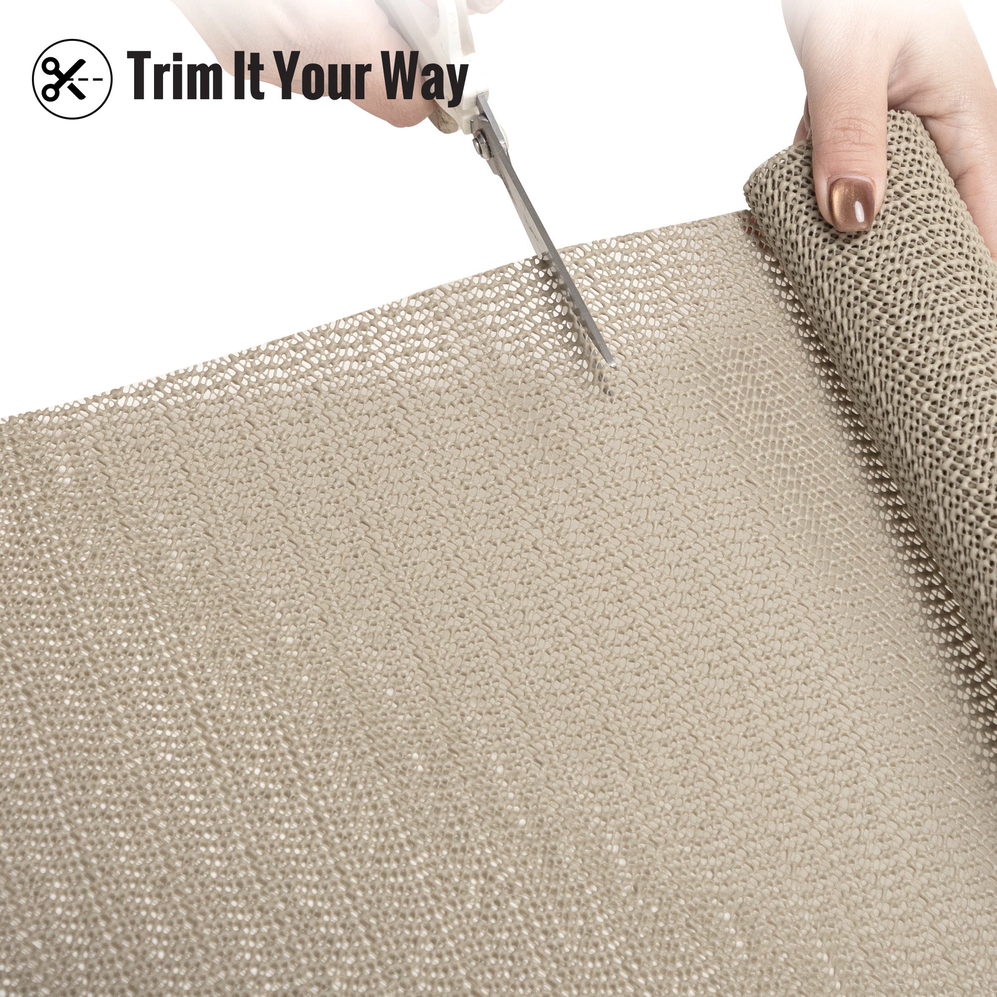 RAY STAR Taupe Drawer and Shelf Liner, Strong Grip, Non Adhesive Easiest Install Mat, for Kitchen Cabinets, Drawers, Cupboards and Bathroom Shelves