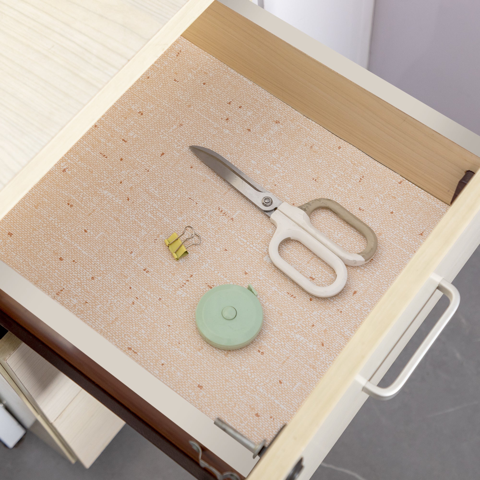 RAY STAR Grip Shelf Liner Non Adhesive, Easy Clean Kitchen Drawer, Cabinet, Cupboard Dresser Protector Cover（Champagne colored dots)