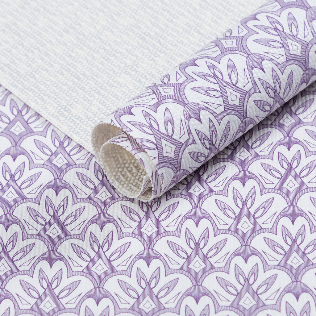 RAY STAR Grip Shelf Liner Non Adhesive, Easy Clean Kitchen Drawer, Cabinet, Cupboard Dresser Protector Cover（Purple flower pattern)
