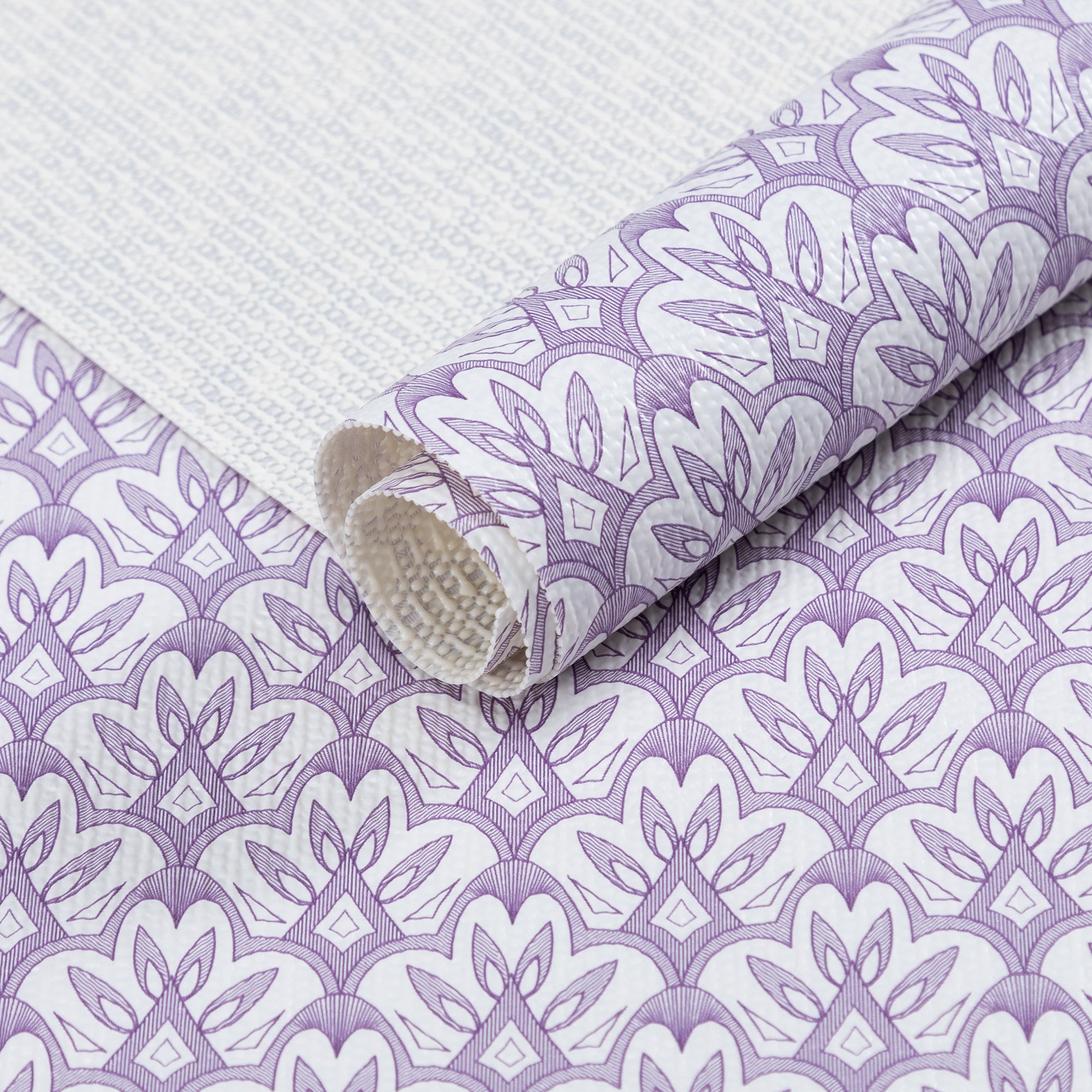 RAY STAR Grip Shelf Liner Non Adhesive, Easy Clean Kitchen Drawer, Cabinet, Cupboard Dresser Protector Cover（Purple flower pattern)