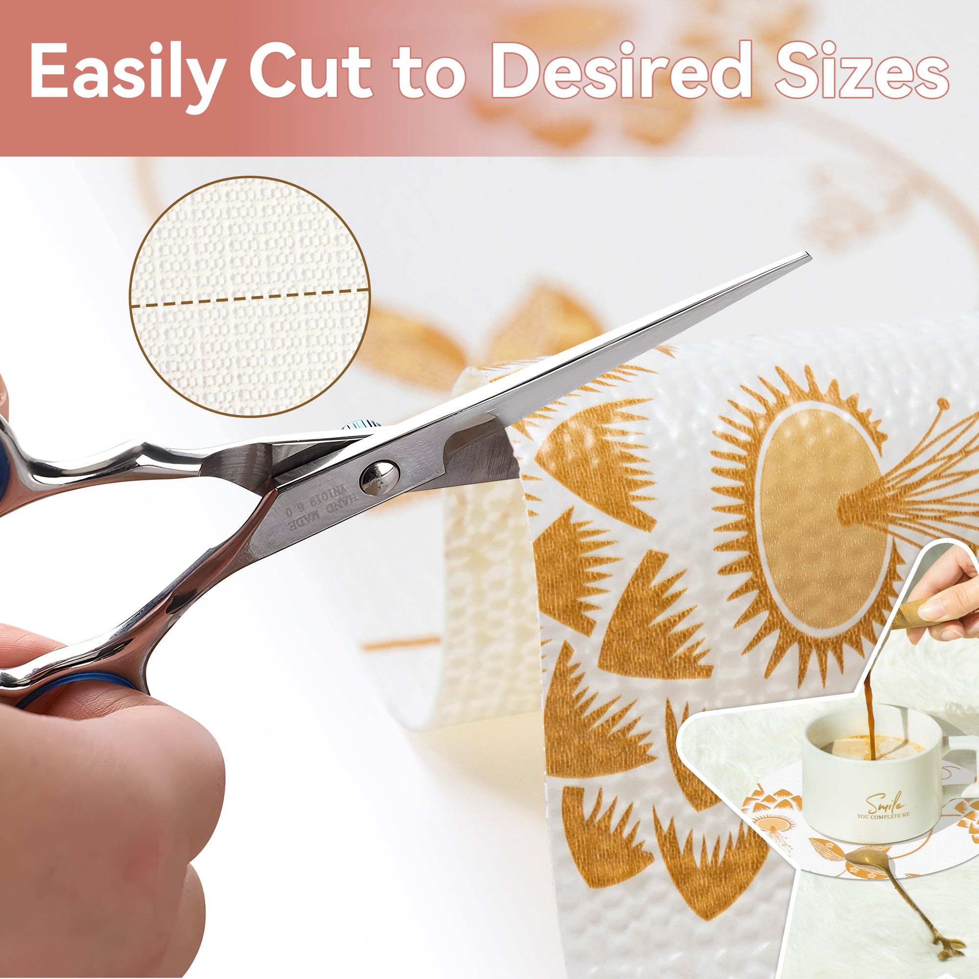 RAY STAR Grip Shelf Liner Non Adhesive, Easy Clean Kitchen Drawer, Cabinet, Cupboard Dresser Protector Cover（Yellow flower branch)