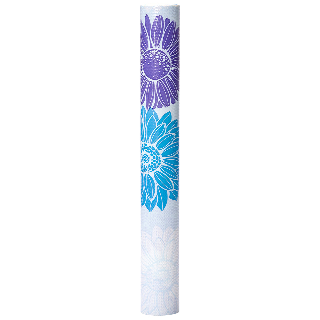 RAY STAR Grip Shelf Liner Non Adhesive, Easy Clean Kitchen Drawer, Cabinet, Cupboard Dresser Protector Cover（Blue beautiful flowers)