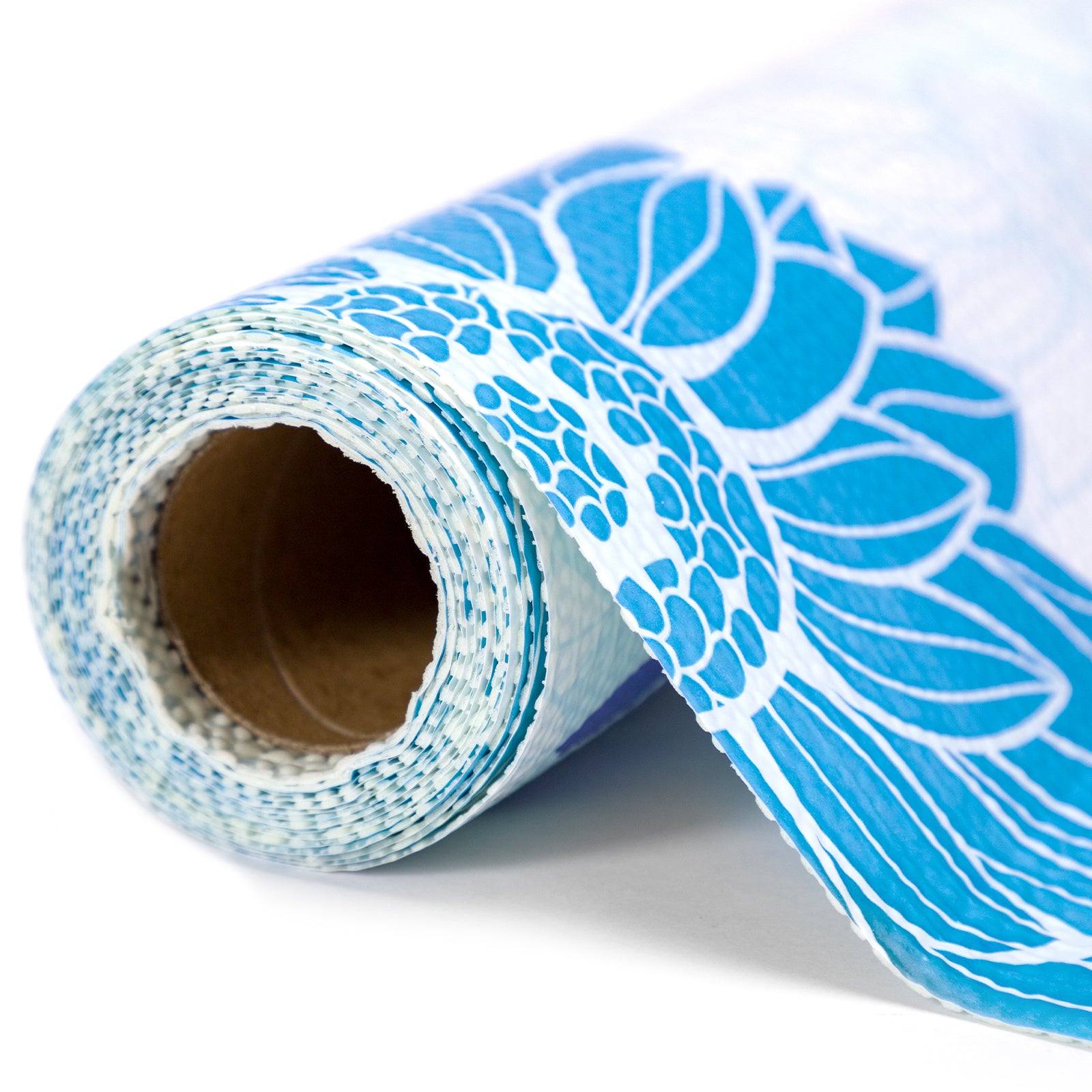 RAY STAR Grip Shelf Liner Non Adhesive, Easy Clean Kitchen Drawer, Cabinet, Cupboard Dresser Protector Cover（Blue beautiful flowers)