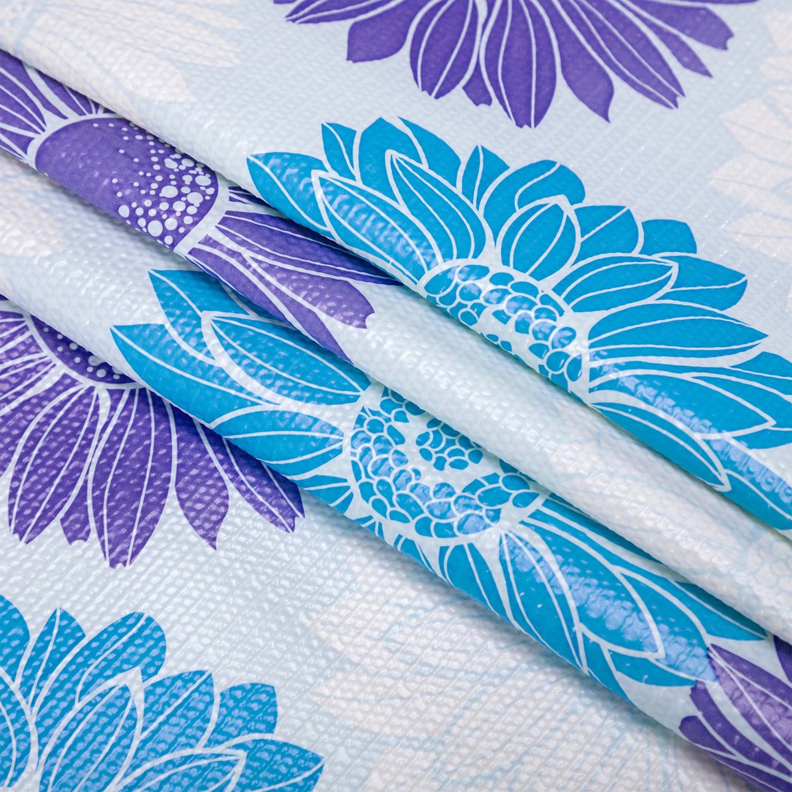 RAY STAR Grip Shelf Liner Non Adhesive, Easy Clean Kitchen Drawer, Cabinet, Cupboard Dresser Protector Cover（Blue beautiful flowers)