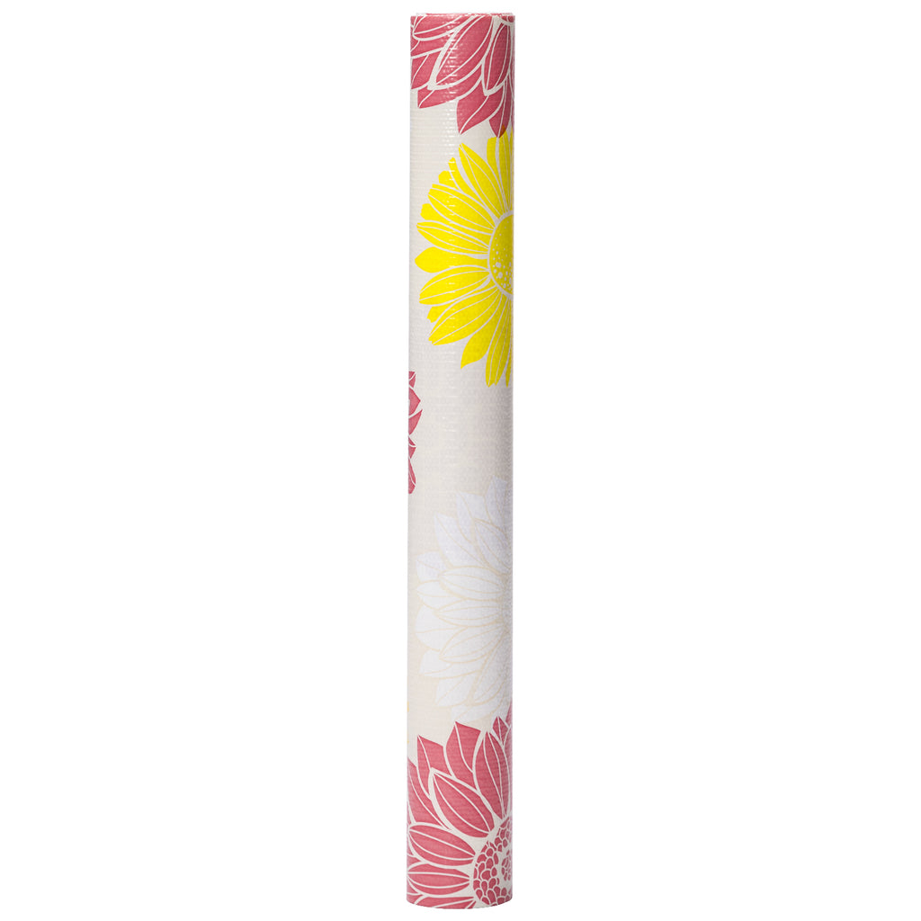 RAY STAR Grip Shelf Liner Non Adhesive, Easy Clean Kitchen Drawer, Cabinet, Cupboard Dresser Protector Cover（Pink beautiful flowers)