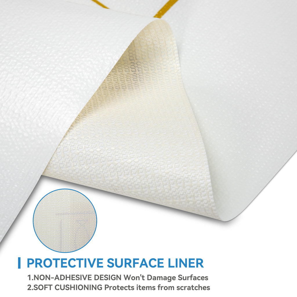 RAY STAR Grip Shelf Liner Non Adhesive, Easy Clean Kitchen Drawer, Cabinet, Cupboard Dresser Protector Cover（Yellow Ocean Elements)