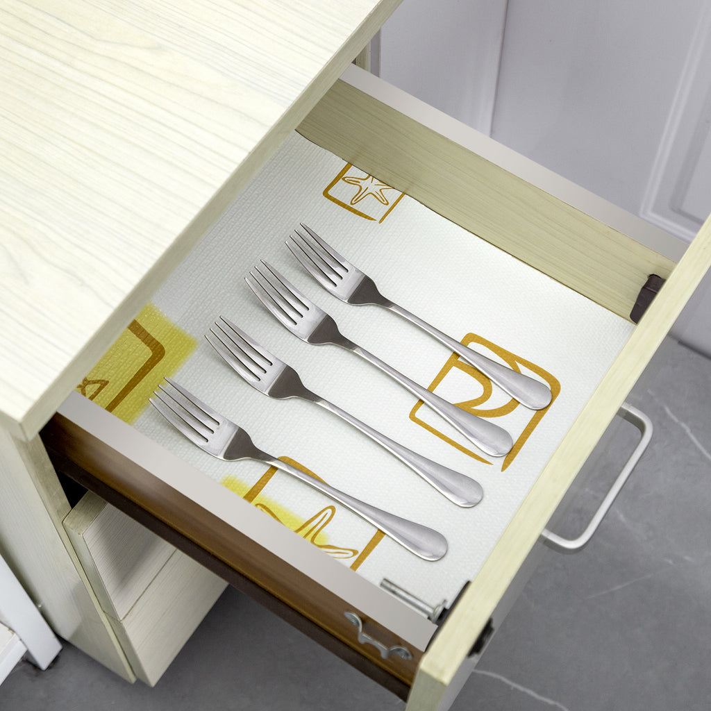 RAY STAR Grip Shelf Liner Non Adhesive, Easy Clean Kitchen Drawer, Cabinet, Cupboard Dresser Protector Cover（Yellow Ocean Elements)