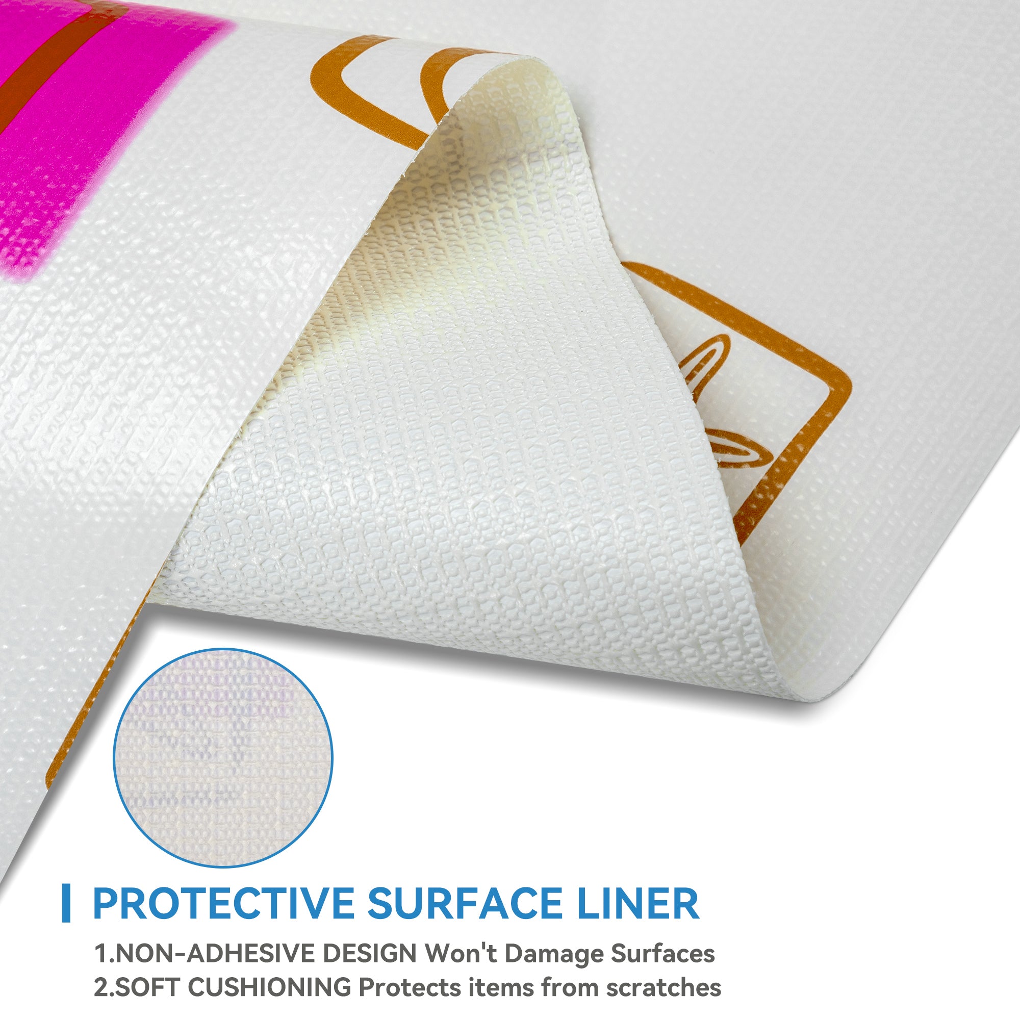 RAY STAR Grip Shelf Liner Non Adhesive, Easy Clean Kitchen Drawer, Cabinet, Cupboard Dresser Protector Cover（pink Ocean Elements)