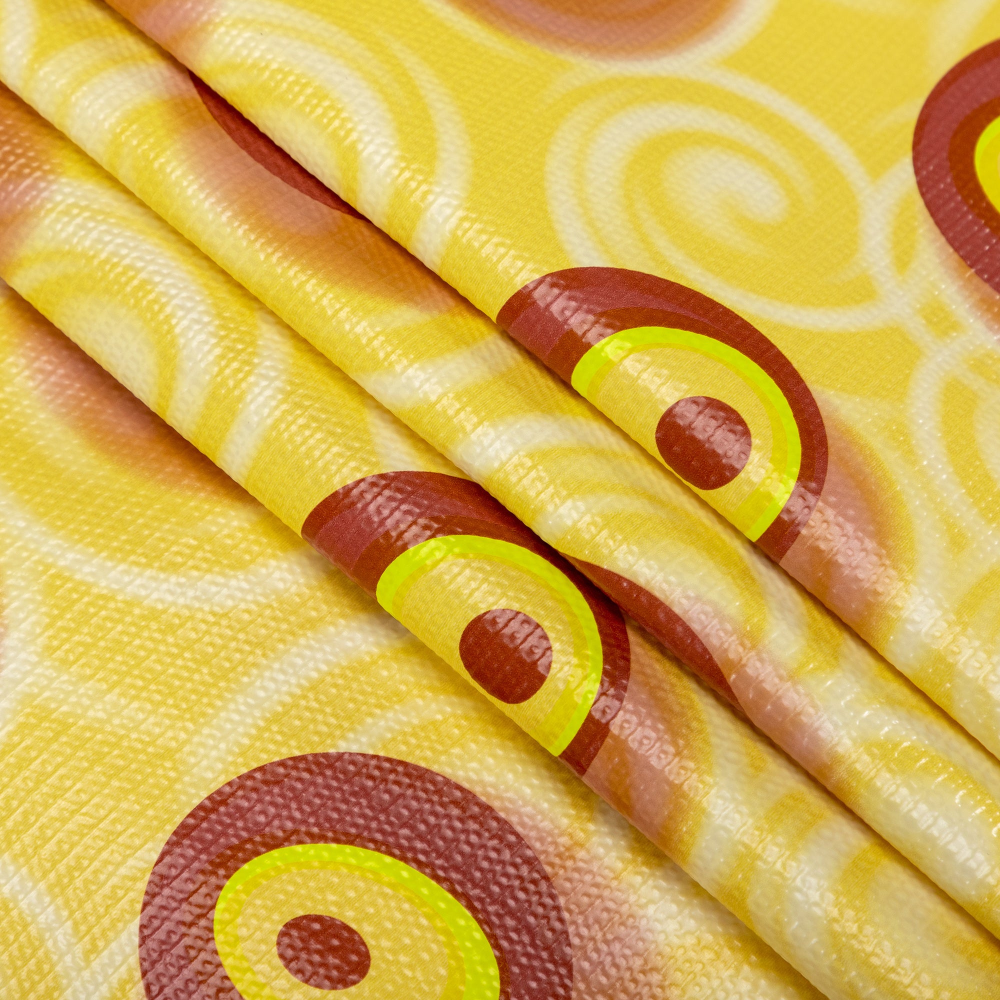 RAY STAR Grip Shelf Liner Non Adhesive, Easy Clean Kitchen Drawer, Cabinet, Cupboard Dresser Protector Cover（Yellow Brown circle)