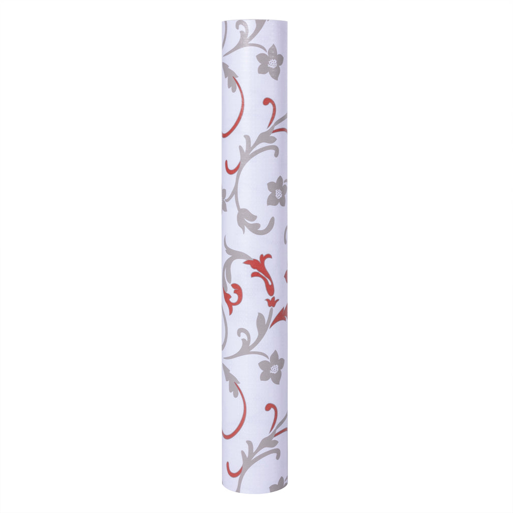 RAY STAR Grip Shelf Liner Non Adhesive, Easy Clean Kitchen Drawer, Cabinet, Cupboard Dresser Protector Cover（Red flower branches)