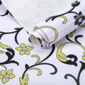 RAY STAR Grip Shelf Liner Non Adhesive, Easy Clean Kitchen Drawer, Cabinet, Cupboard Dresser Protector Cover（Black and yellow flower branches)