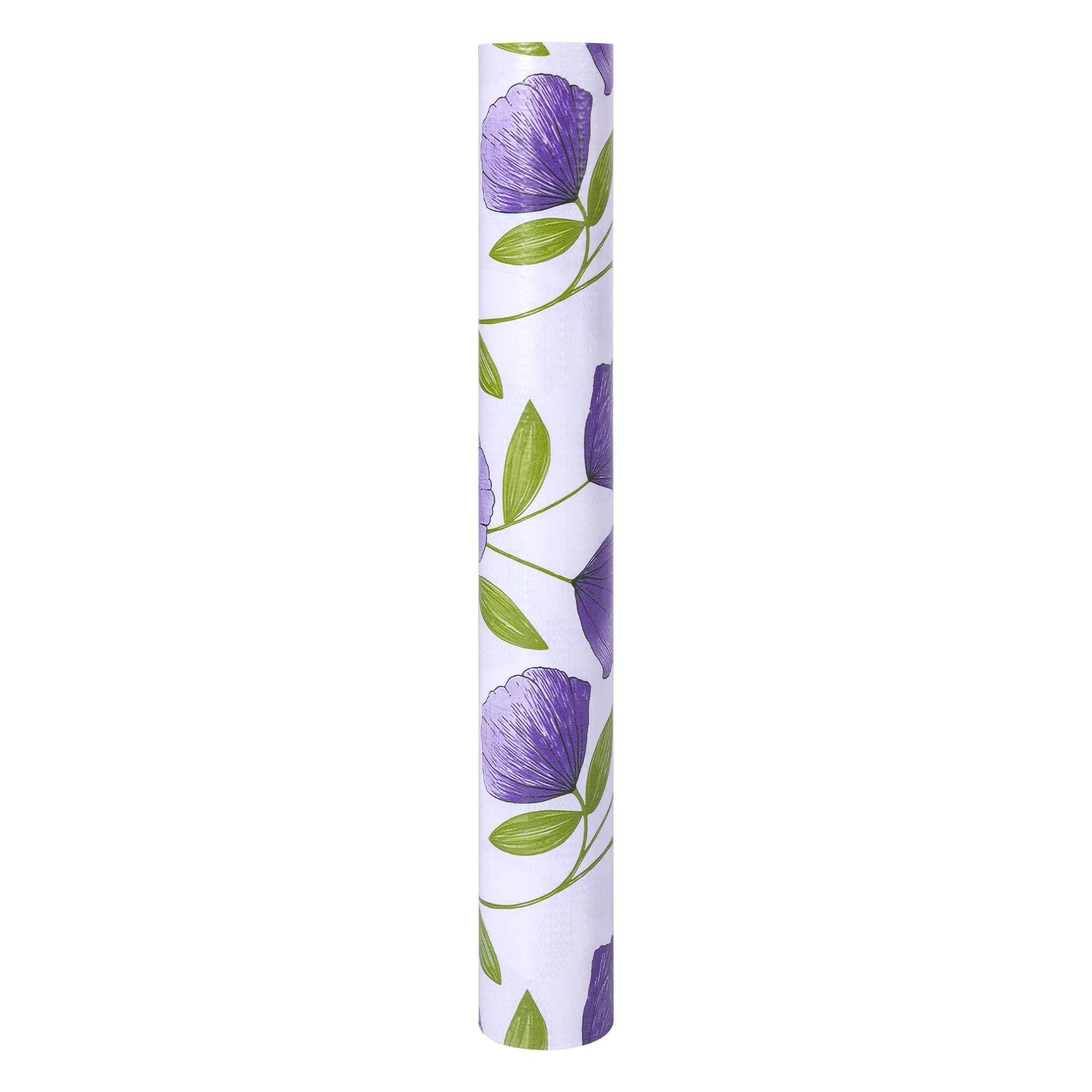RAY STAR Four Leaf Clover Design Grip Shelf Liner Non Adhesive, Strong Grip Bottom, Easy Clean Kitchen Drawer, Cabinet, Cupboard Dresser Protector Cover（Purple Ginkgo Leaves)