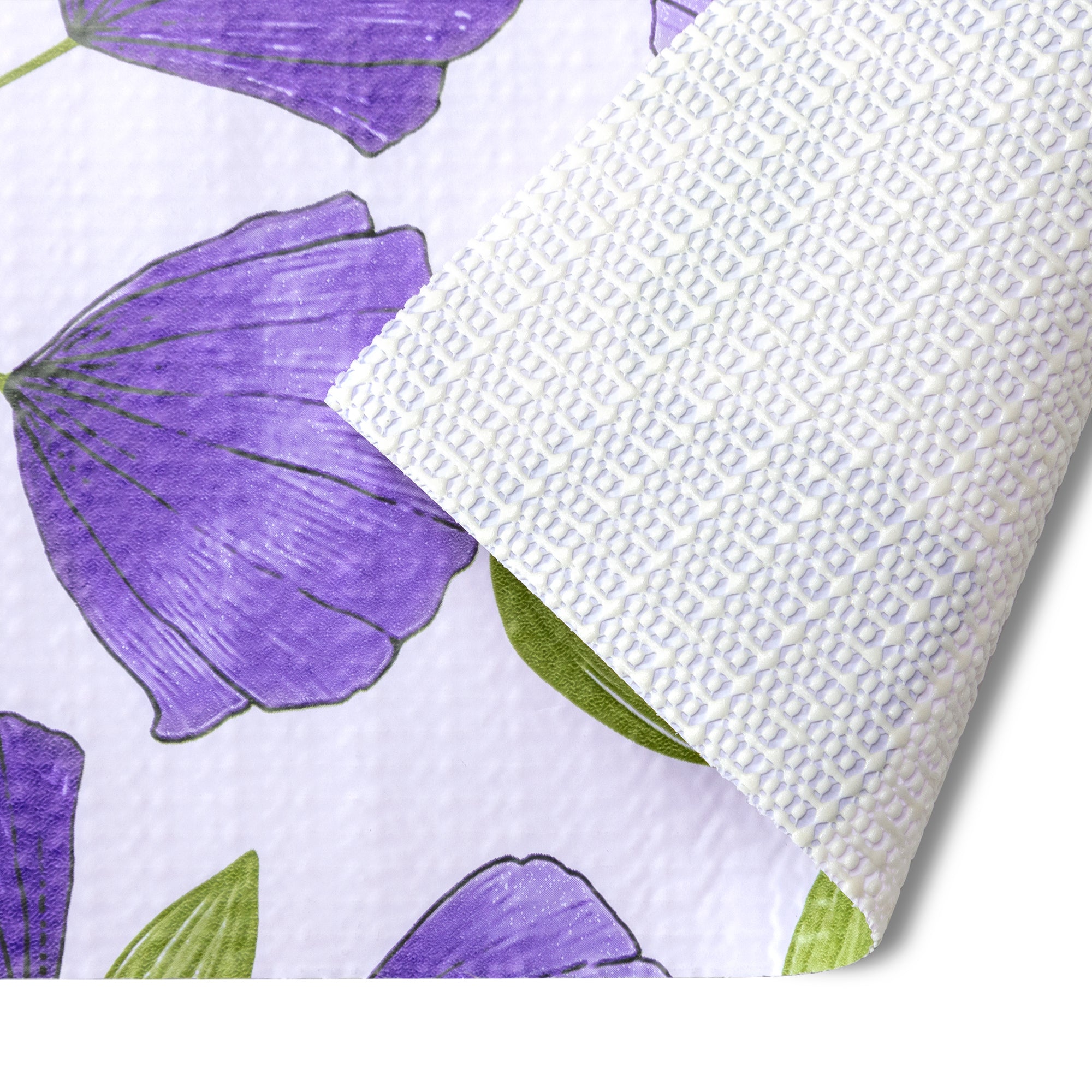 RAY STAR Four Leaf Clover Design Grip Shelf Liner Non Adhesive, Strong Grip Bottom, Easy Clean Kitchen Drawer, Cabinet, Cupboard Dresser Protector Cover（Purple Ginkgo Leaves)