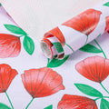 RAY STAR Four Leaf Clover Design Grip Shelf Liner Non Adhesive, Strong Grip Bottom, Easy Clean Kitchen Drawer, Cabinet, Cupboard Dresser Protector Cover（Red Ginkgo Leaves)