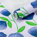 RAY STAR Four Leaf Clover Design Grip Shelf Liner Non Adhesive, Strong Grip Bottom, Easy Clean Kitchen Drawer, Cabinet, Cupboard Dresser Protector Cover（Blue ginkgo leaf)