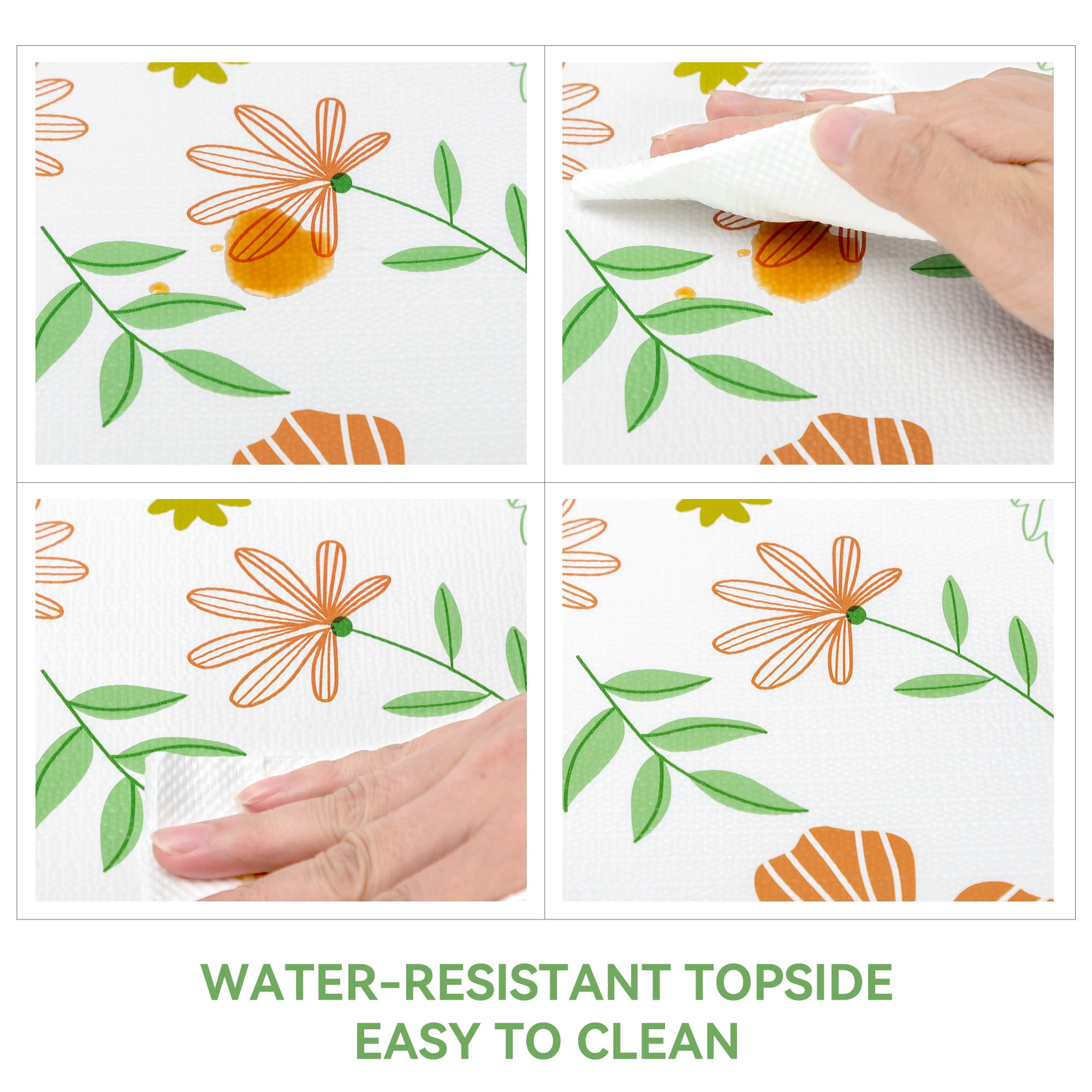 RAY STAR Blue Flora Design Grip Shelf Liner Non Adhesive, Strong Grip Bottom, Easy Clean Kitchen Drawer, Cabinet, Cupboard Dresser Protector Cover, Non Slip (Colorful Small Flowers)