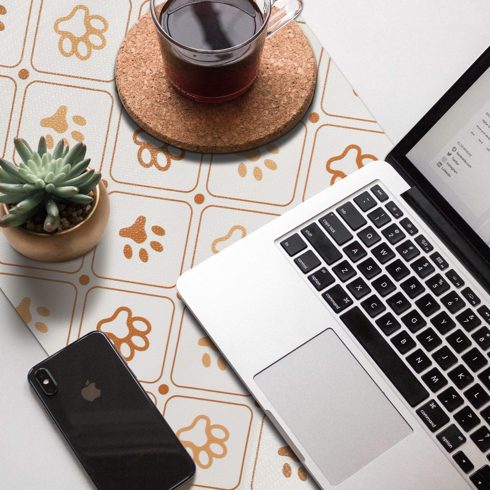 RAY STAR Grip Shelf Liner Non Adhesive, Easy Clean Kitchen Drawer, Cabinet, Cupboard Dresser Protector Cover Orange puppy footprints