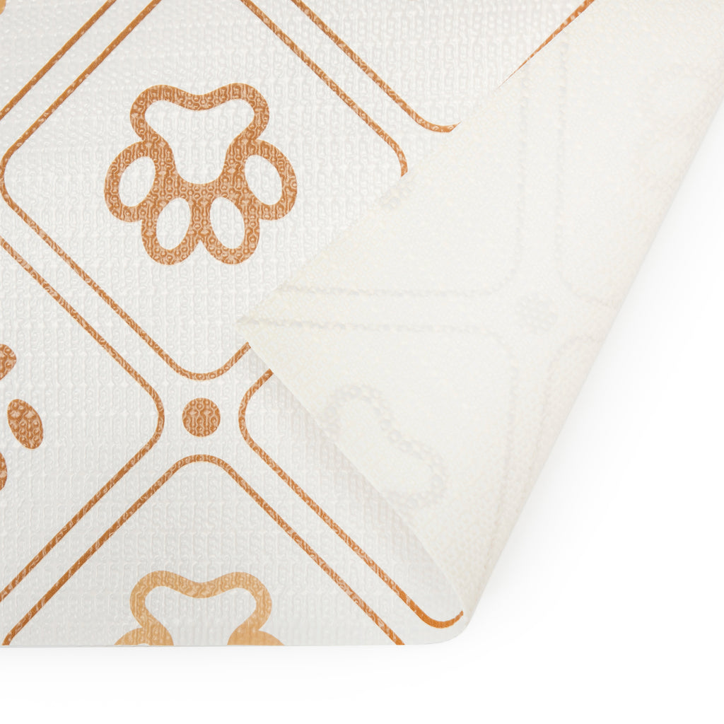 RAY STAR Grip Shelf Liner Non Adhesive, Easy Clean Kitchen Drawer, Cabinet, Cupboard Dresser Protector Cover Orange puppy footprints