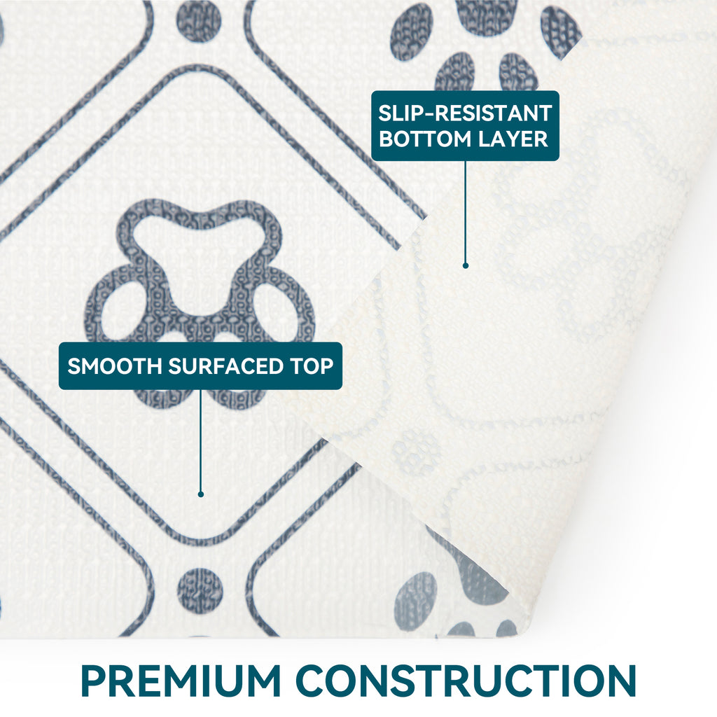 RAY STAR Grip Shelf Liner Non Adhesive, Easy Clean Kitchen Drawer, Cabinet, Cupboard Dresser Protector Cover Blue puppy footprints