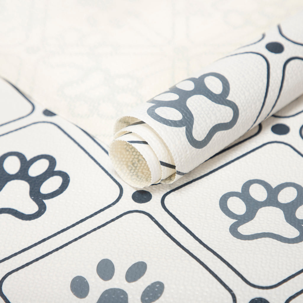 RAY STAR Grip Shelf Liner Non Adhesive, Easy Clean Kitchen Drawer, Cabinet, Cupboard Dresser Protector Cover Blue puppy footprints